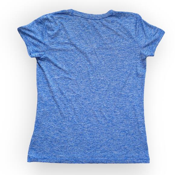 Under Armour Loose Fit Heathered Blue V-Neck Activewear Short Sleeve Tee Sz S - Picture 2 of 4